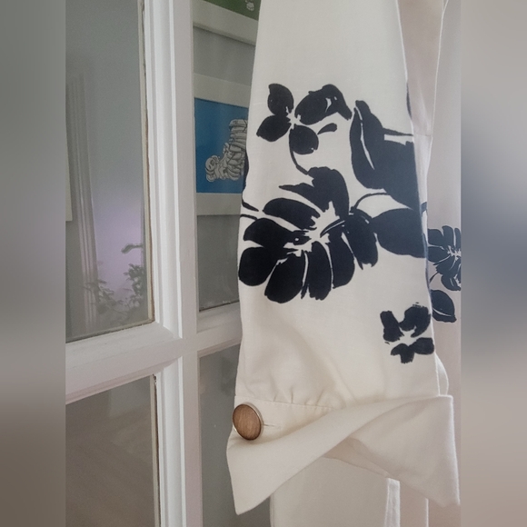 Zara Cream and Black Floral Mini Dress - Picture 4 of 8